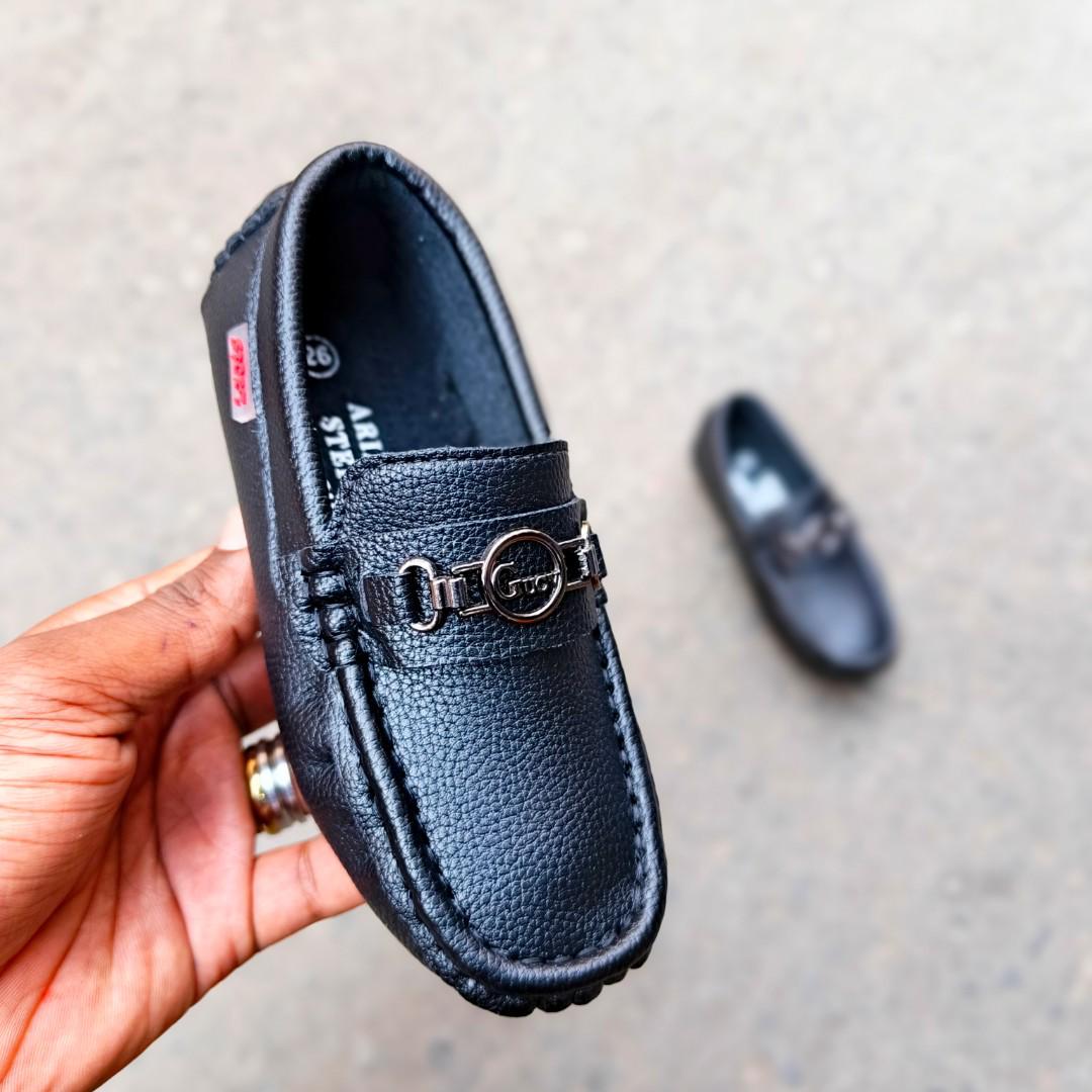 Smart Boys black pumps. Luxury loafers. Newly released black loafer. Boys Mocasin style penny loafer. Non-slip todlerlittle kid shoes.