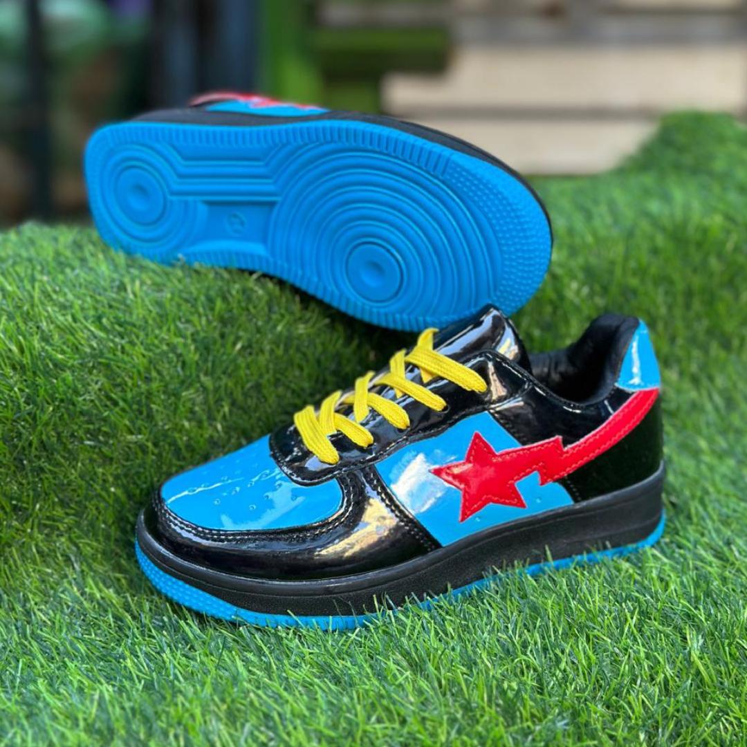 KIDS BAPE STA SNEAKERS. UNISEX BEIGE, BLACK, GREY MULTICOLORED NOW IN STOCK. FASHION WEAR, ELEGANT SMART LOOK. CASUAL WEAR.