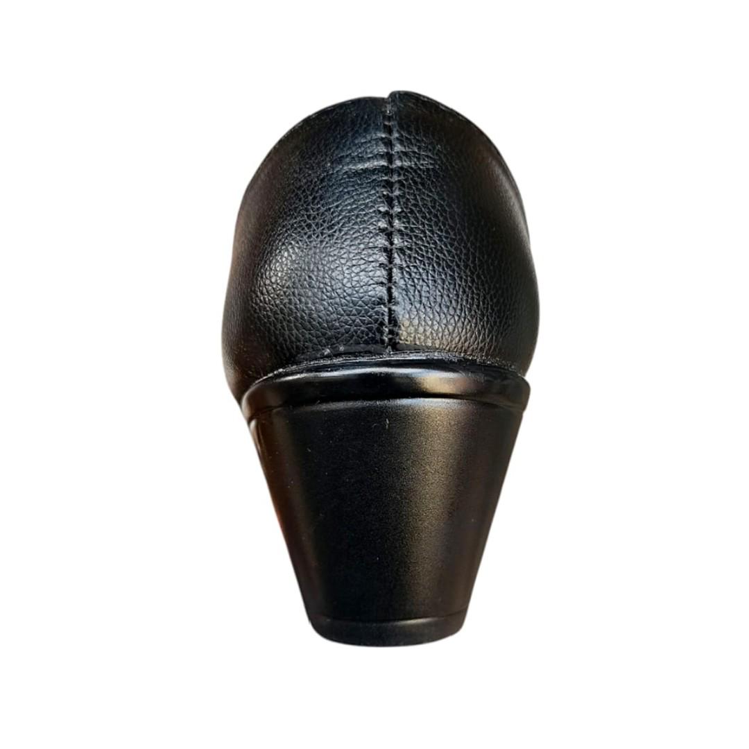 Women shoes high heel pumps. Party round Toe polyurethane leather. Classic Black official shoes for women.