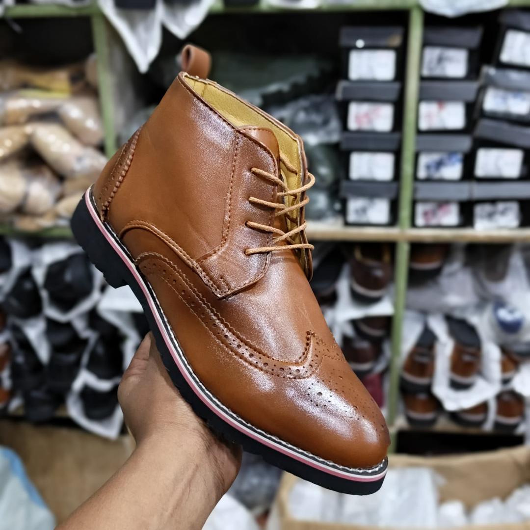 ZOTA Men elegant boots. PU leather Oxford design. official boots Dark Brown. Classy and fashionable official boots.