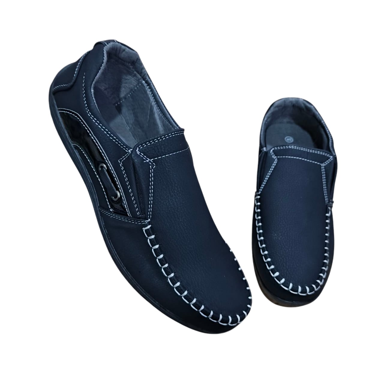 Men's Casual  Faux Leather Loafers. Slip-on black moccasins. Mens driving shoes. Comfortable fashion mens loafers. Affordable, versatile, everyday mens loafers.