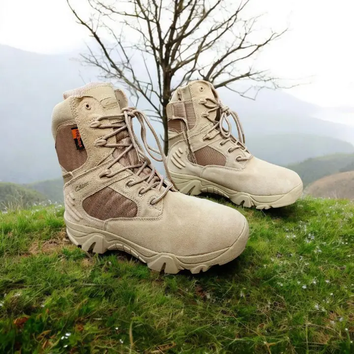 Men' S Army Military Style Jungle Boots Suede Leather Desert Boots Combat Outdoor Work Walking Trekking Tactical Boots. Delta boots. Cordura boots.