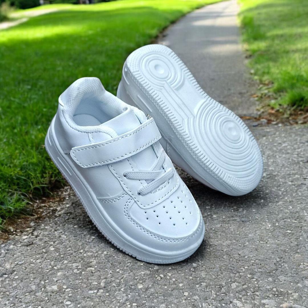 Air 1, plain white sneakers.Cute Spring Autumn Boys Girl's Kids White Fashion Casual Shoes Non-slip Sneakers Sports Shoes PVC Unisex Print Rubber Mesh.