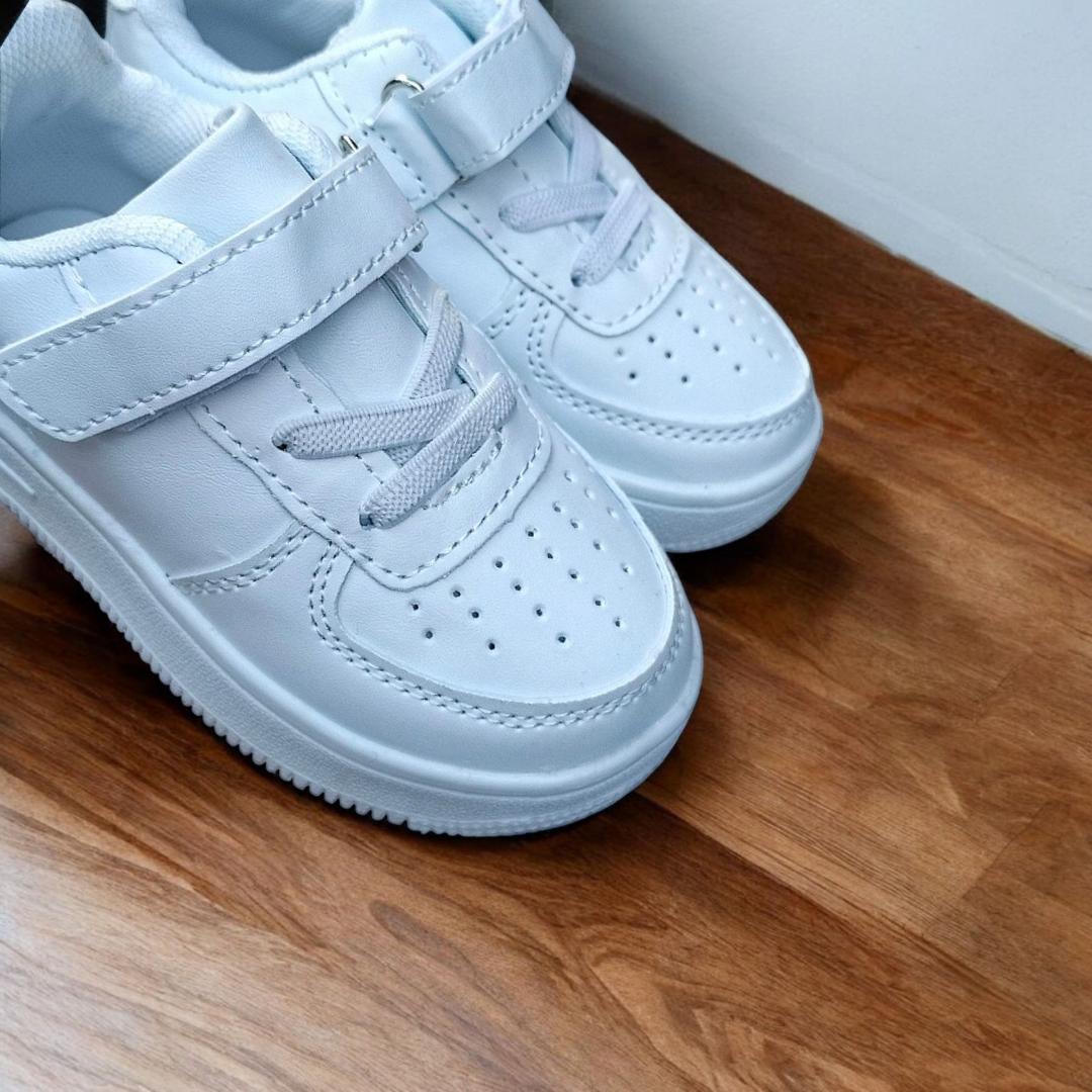 Air 1, plain white sneakers.Cute Spring Autumn Boys Girl's Kids White Fashion Casual Shoes Non-slip Sneakers Sports Shoes PVC Unisex Print Rubber Mesh.