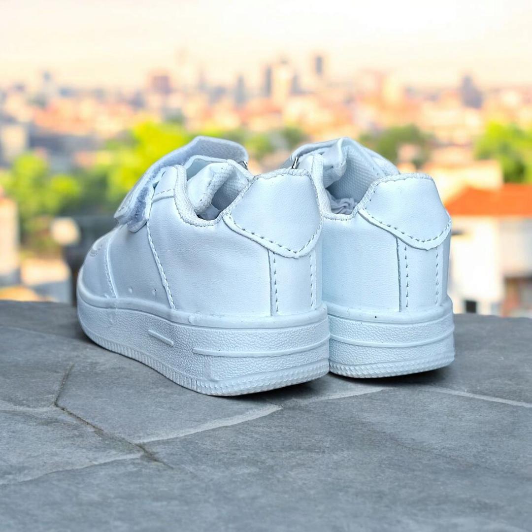 Air 1, plain white sneakers.Cute Spring Autumn Boys Girl's Kids White Fashion Casual Shoes Non-slip Sneakers Sports Shoes PVC Unisex Print Rubber Mesh.