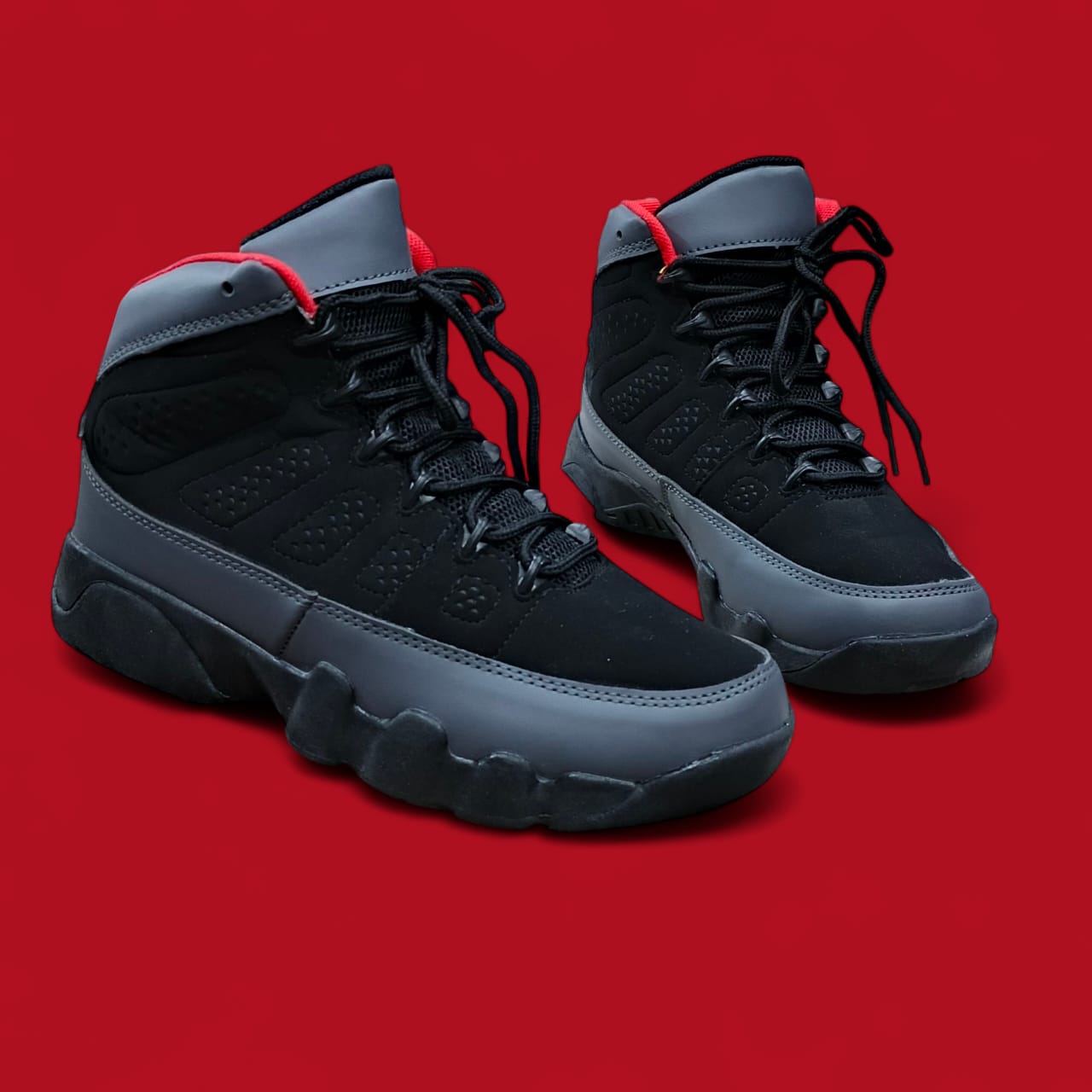 Ariana J9 Retro boot NRG. Men sneakers grey black blue, grey black yellow and grey black red. High top sneaker boot with combination of suede and leather.