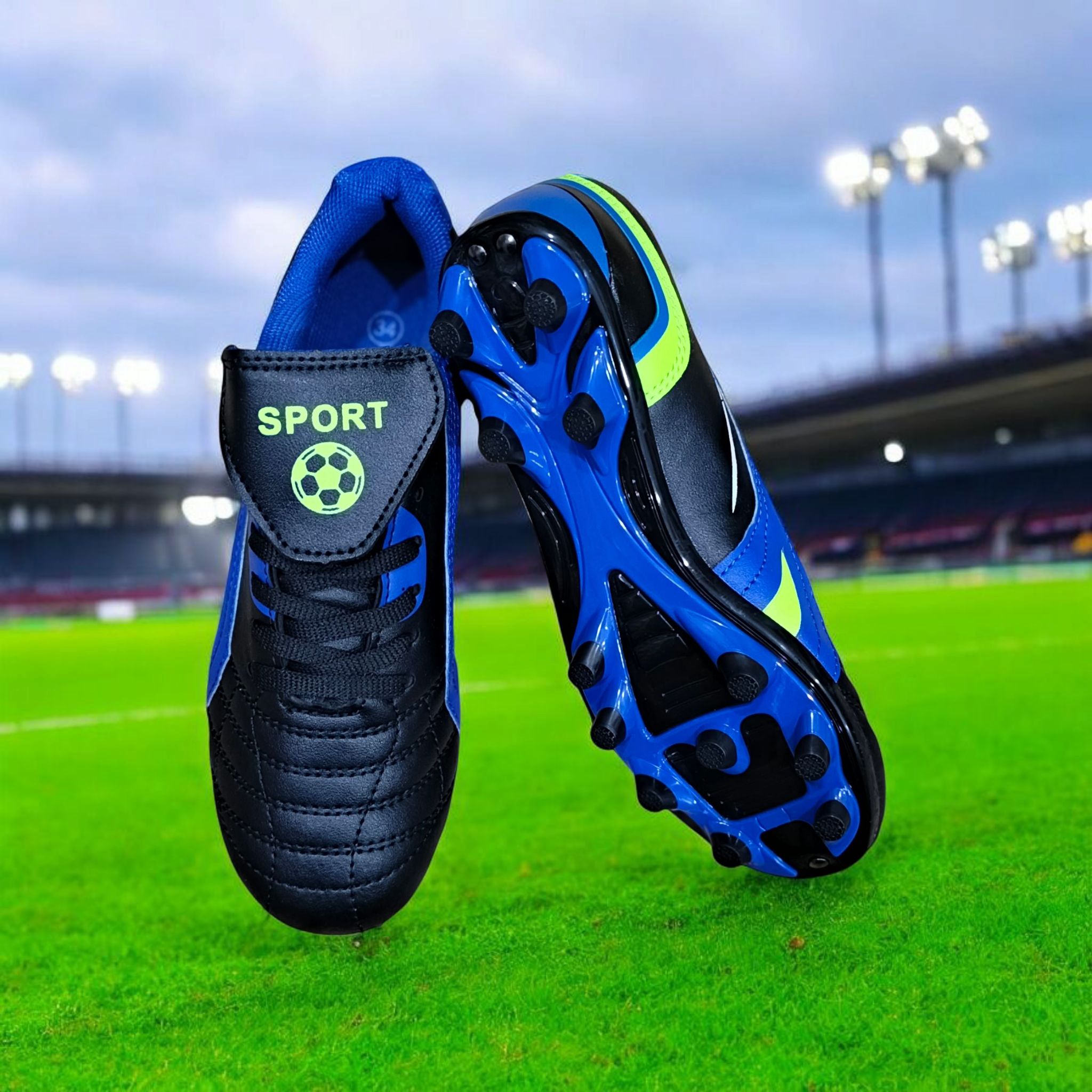 KIDS SOCCER BOOTS. A PAIR OF SOCCER CLEATS; FOOTBALL BOOTS.