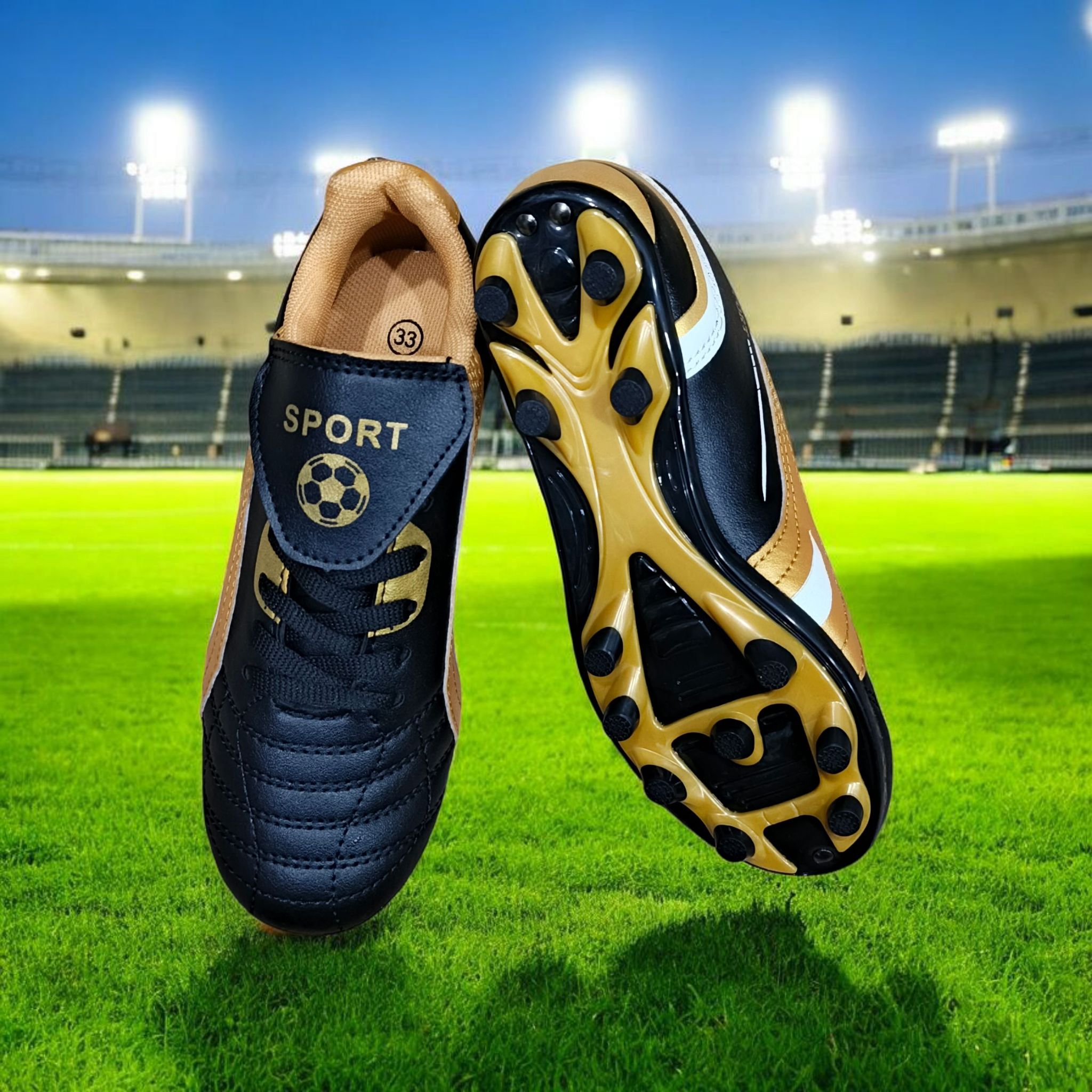 KIDS SOCCER BOOTS. A PAIR OF SOCCER CLEATS; FOOTBALL BOOTS.