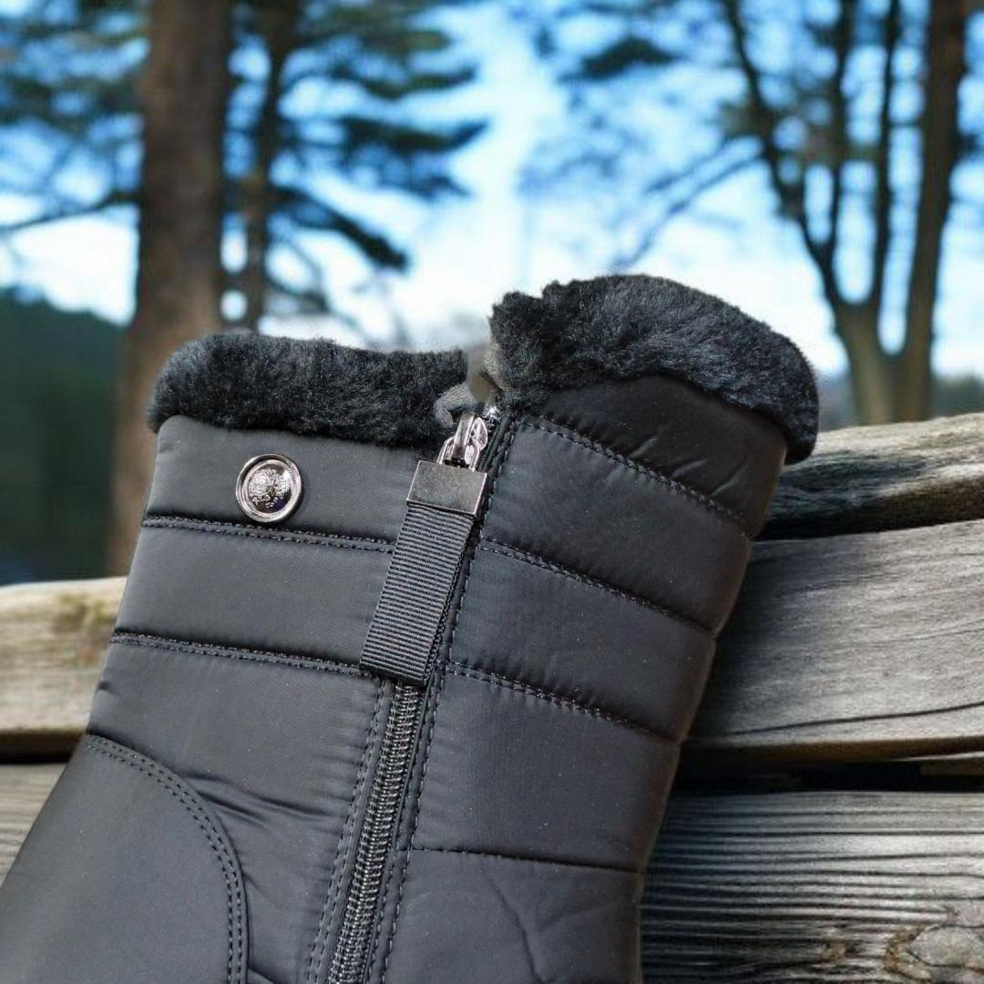 Women warm boots, Fashion ladies boots. Ankle boots, waterproof shoes. Women zipper boots. Flat casual winter boots.