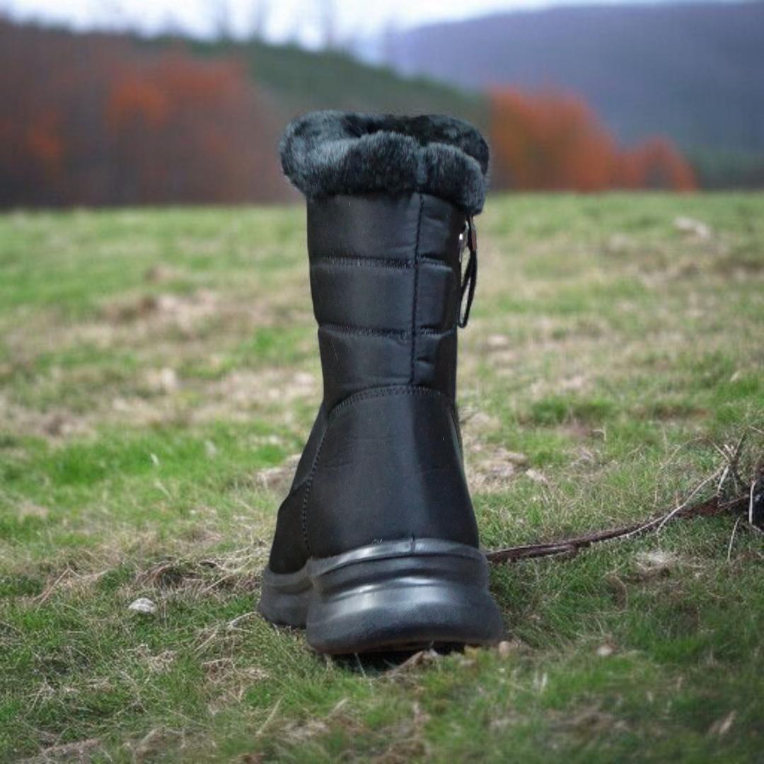 Women warm boots, Fashion ladies boots. Ankle boots, waterproof shoes. Women zipper boots. Flat casual winter boots.