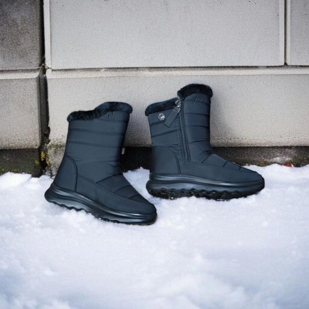 Women warm boots, Fashion ladies boots. Ankle boots, waterproof shoes. Women zipper boots. Flat casual winter boots.