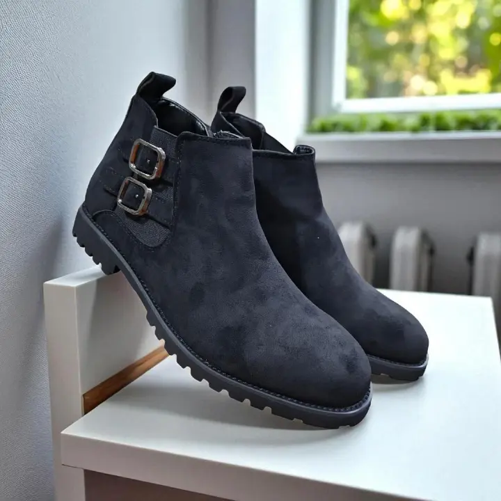 Men's black Suede Chelsea Boots. High-Quality black Suede Ankle Boots. Elegant Men's Chelsea Boots. Comfortable, Versatile, Luxurious,Durable & Stylish Suede Ankle Boots. Casual & Formal Boots.