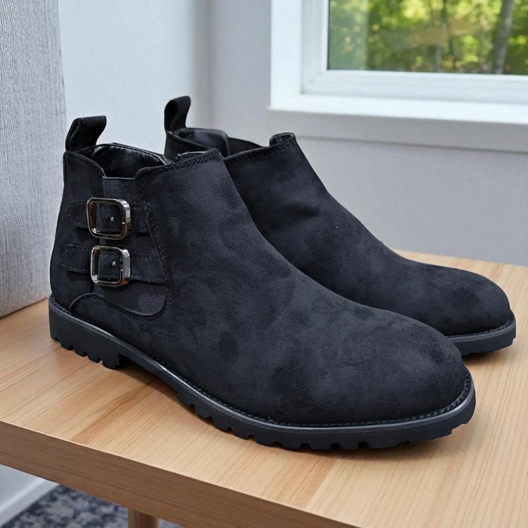 Men's black Suede Chelsea Boots. High-Quality black Suede Ankle Boots. Elegant Men's Chelsea Boots. Comfortable, Versatile, Luxurious,Durable & Stylish Suede Ankle Boots. Casual & Formal Boots.