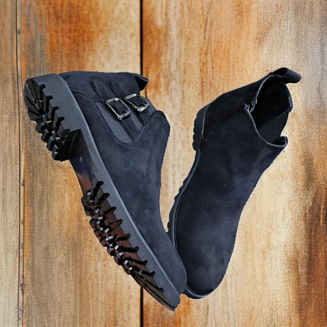 Men's black Suede Chelsea Boots. High-Quality black Suede Ankle Boots. Elegant Men's Chelsea Boots. Comfortable, Versatile, Luxurious,Durable & Stylish Suede Ankle Boots. Casual & Formal Boots.