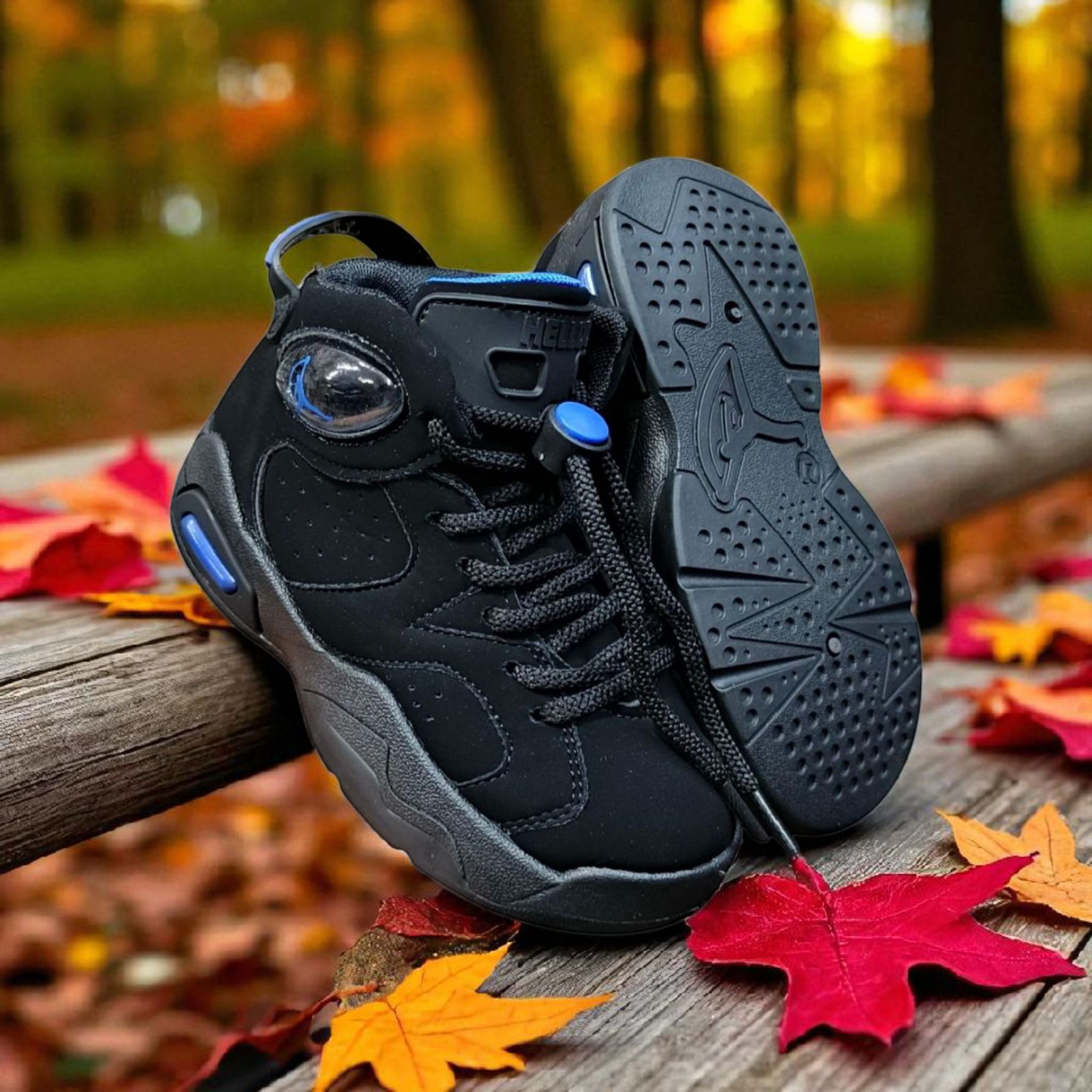 Children's Athletic Sneakers with Blue, yellow, orange, white and Red Accents. Durable sports trainers sport shoes. Unisex sneakers casual and active wear. Play all day, unleash their energy.