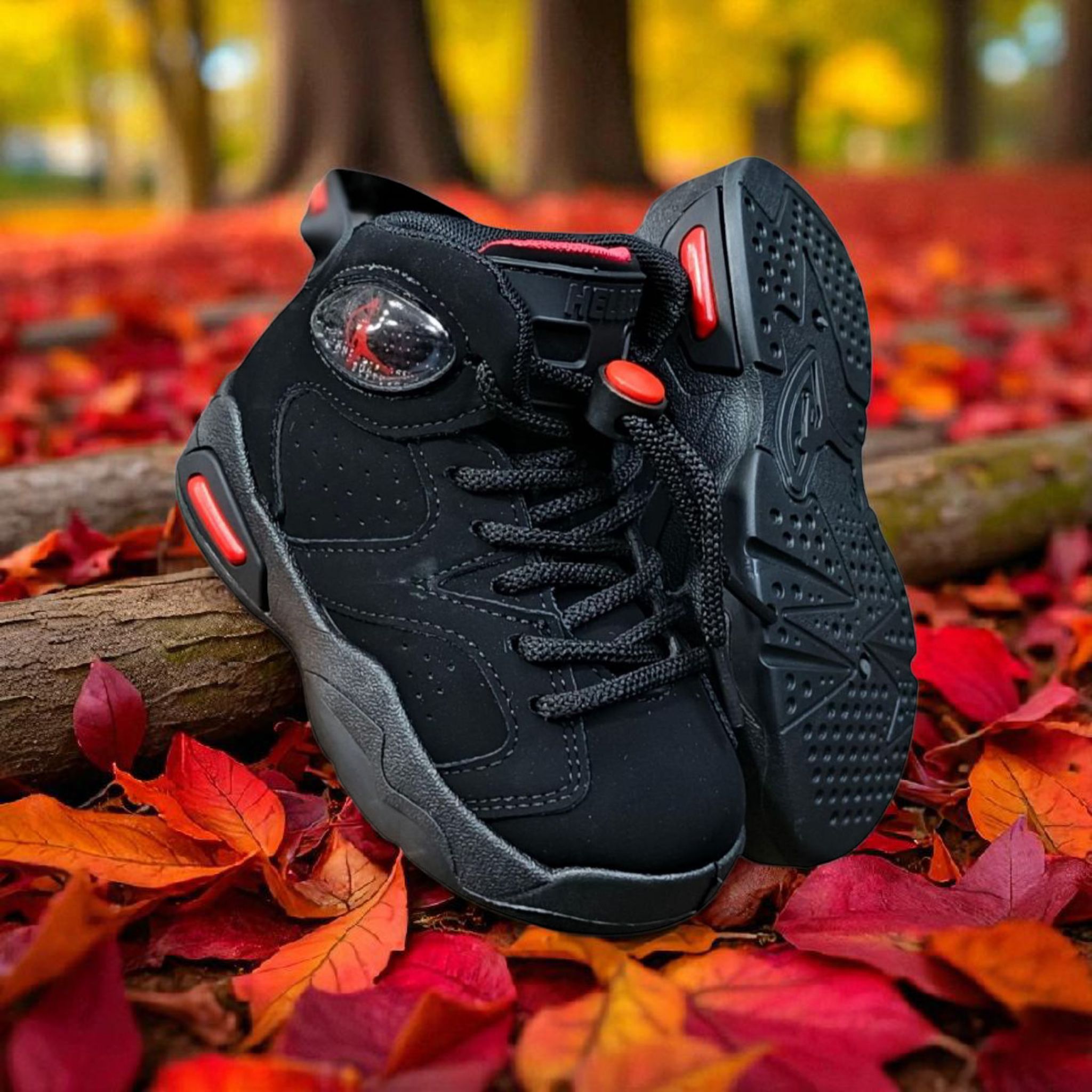 Children's Athletic Sneakers with Blue, yellow, orange, white and Red Accents. Durable sports trainers sport shoes. Unisex sneakers casual and active wear. Play all day, unleash their energy.