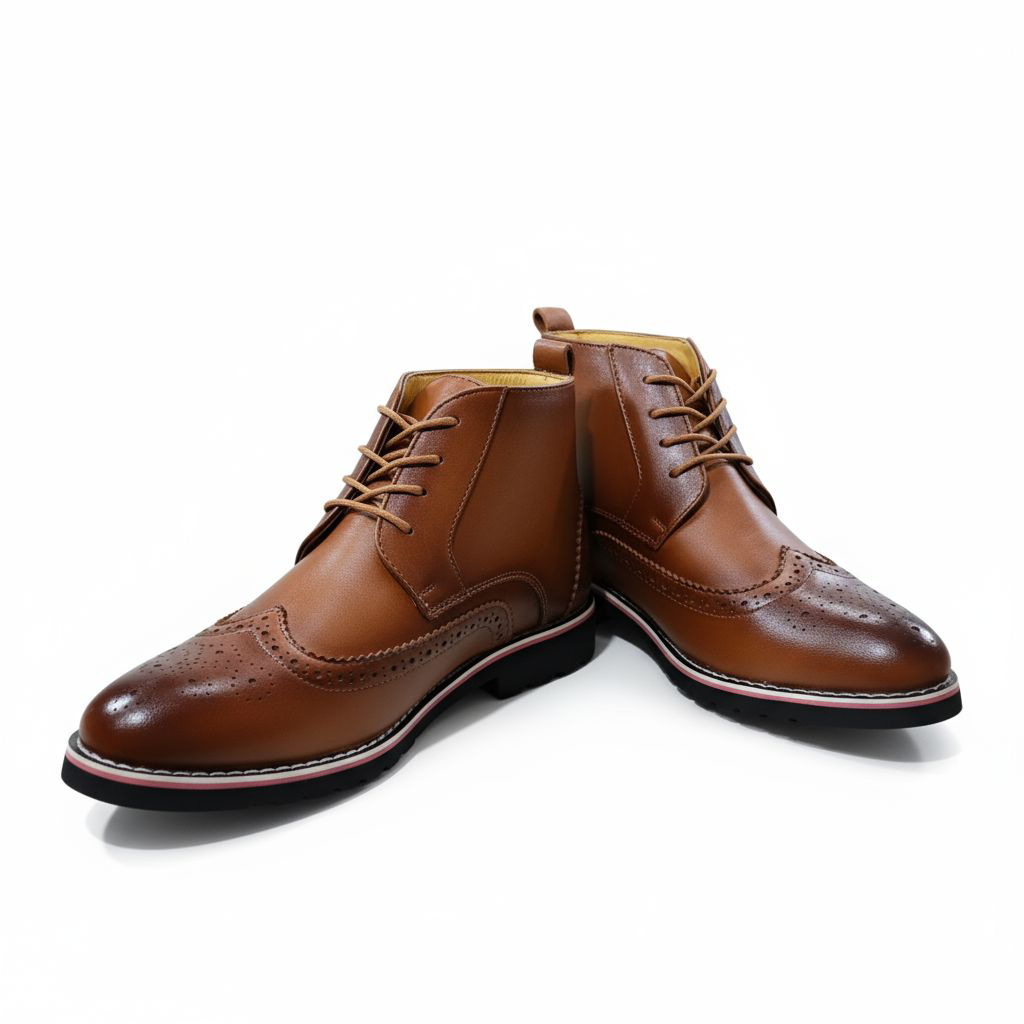 ZOTA Men elegant boots. PU leather Oxford design. official boots Brown. Classy and fashionable.