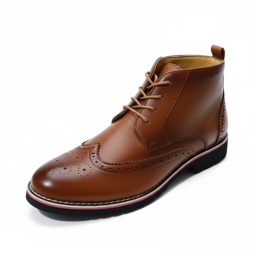 ZOTA Men elegant boots. PU leather Oxford design. official boots Brown. Classy and fashionable.