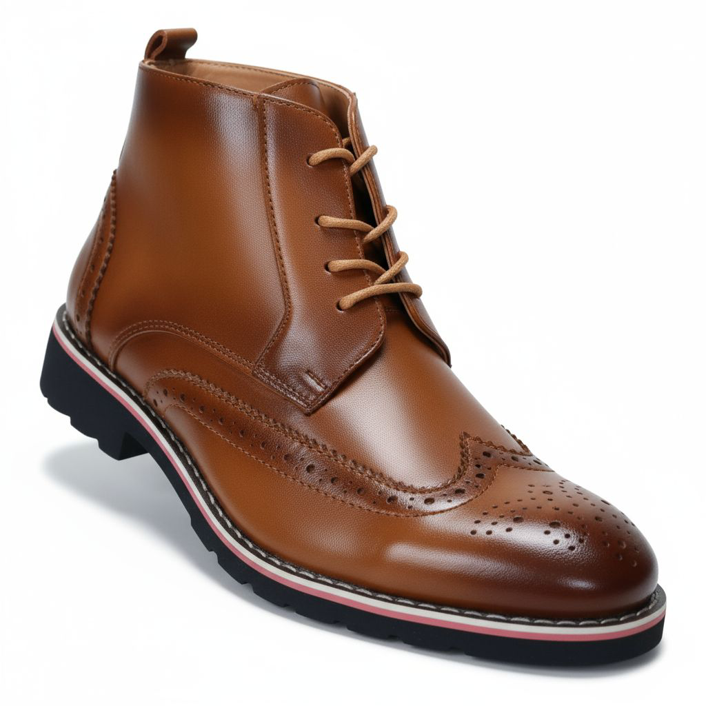 ZOTA Men elegant boots. PU leather Oxford design. official boots Brown. Classy and fashionable.