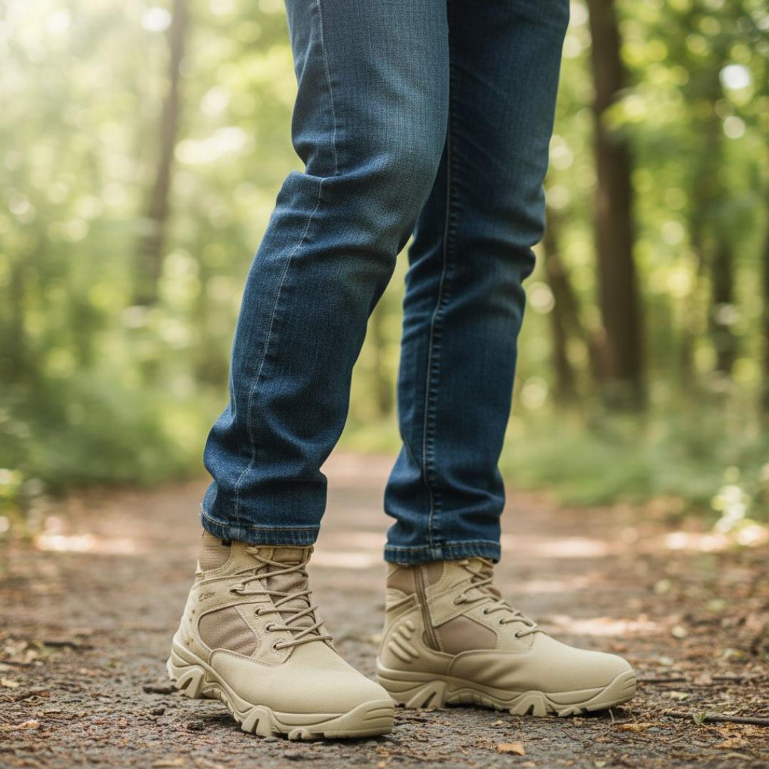 Men' S Army Military Style Jungle Boots Suede Leather Desert Boots Combat Outdoor Work Walking Trekking Tactical Boots. Delta boots. Cordura boots.