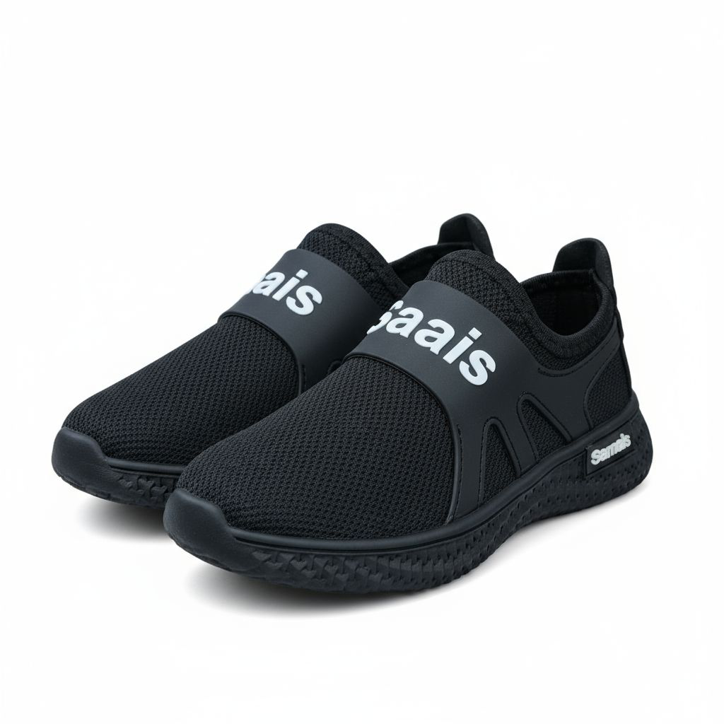 Kids Ultra-comfort black Slip-on sneakers. Easy wear mesh casual shoes. Lightweight and breathable kid's sport shoes. Stretchy straps No-tie design. All-day play, Todler/kids shoes. Perfect for school
