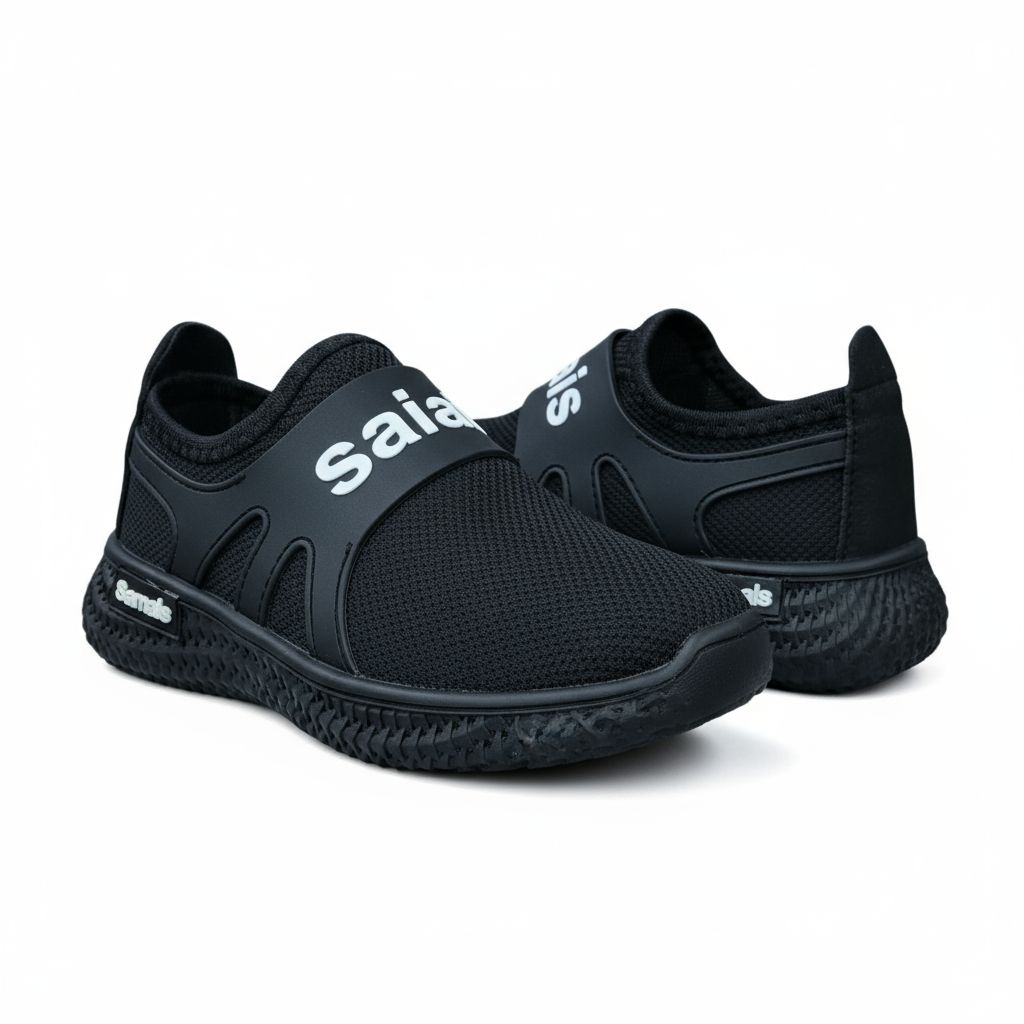 Kids Ultra-comfort black Slip-on sneakers. Easy wear mesh casual shoes. Lightweight and breathable kid's sport shoes. Stretchy straps No-tie design. All-day play, Todler/kids shoes. Perfect for school