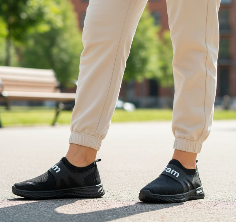 Kids Ultra-comfort black Slip-on sneakers. Easy wear mesh casual shoes. Lightweight and breathable kid's sport shoes. Stretchy straps No-tie design. All-day play, Todler/kids shoes. Perfect for school