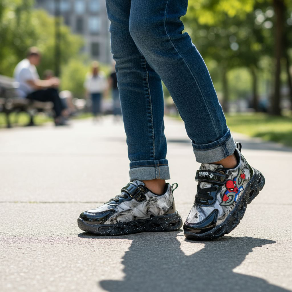 Spider-Sense Speedsters. Web-Slinging Wonder Kicks. Black and white Marvel Swirl Sneakers, Cosmic spider-Stardust Shoes. Little Hero Galaxy Runners. Adventure-Ready Marble Runners. Black Kicks.