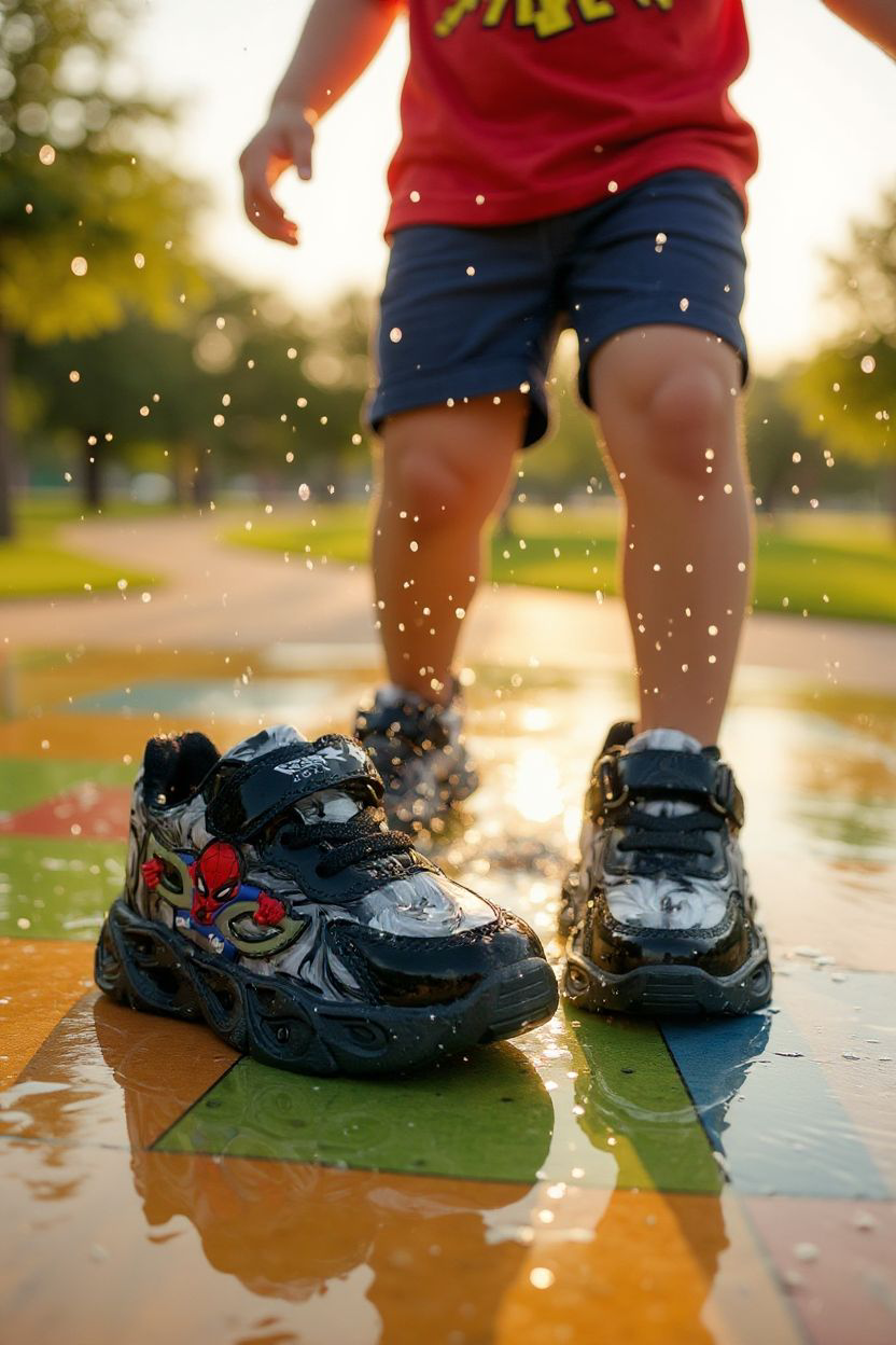 Spider-Sense Speedsters. Web-Slinging Wonder Kicks. Black and white Marvel Swirl Sneakers, Cosmic spider-Stardust Shoes. Little Hero Galaxy Runners. Adventure-Ready Marble Runners. Black Kicks.