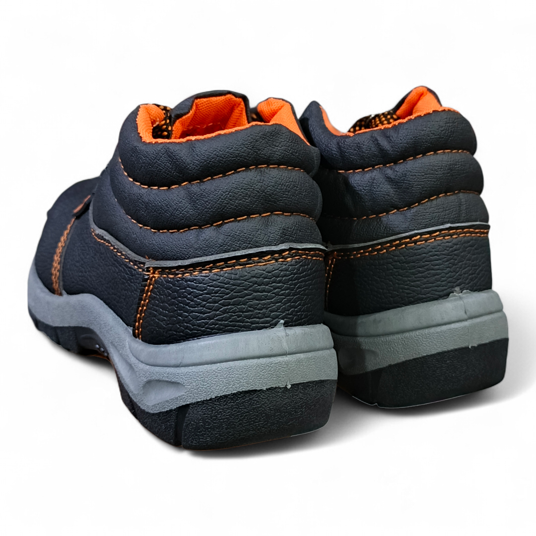 Excavator Series, Heavy-Duty Steel Toe Safety Boots - Slip-Resistant, Breathable Mesh Lining, and Industrial Latent Leather. Reinforced Safety Toe.