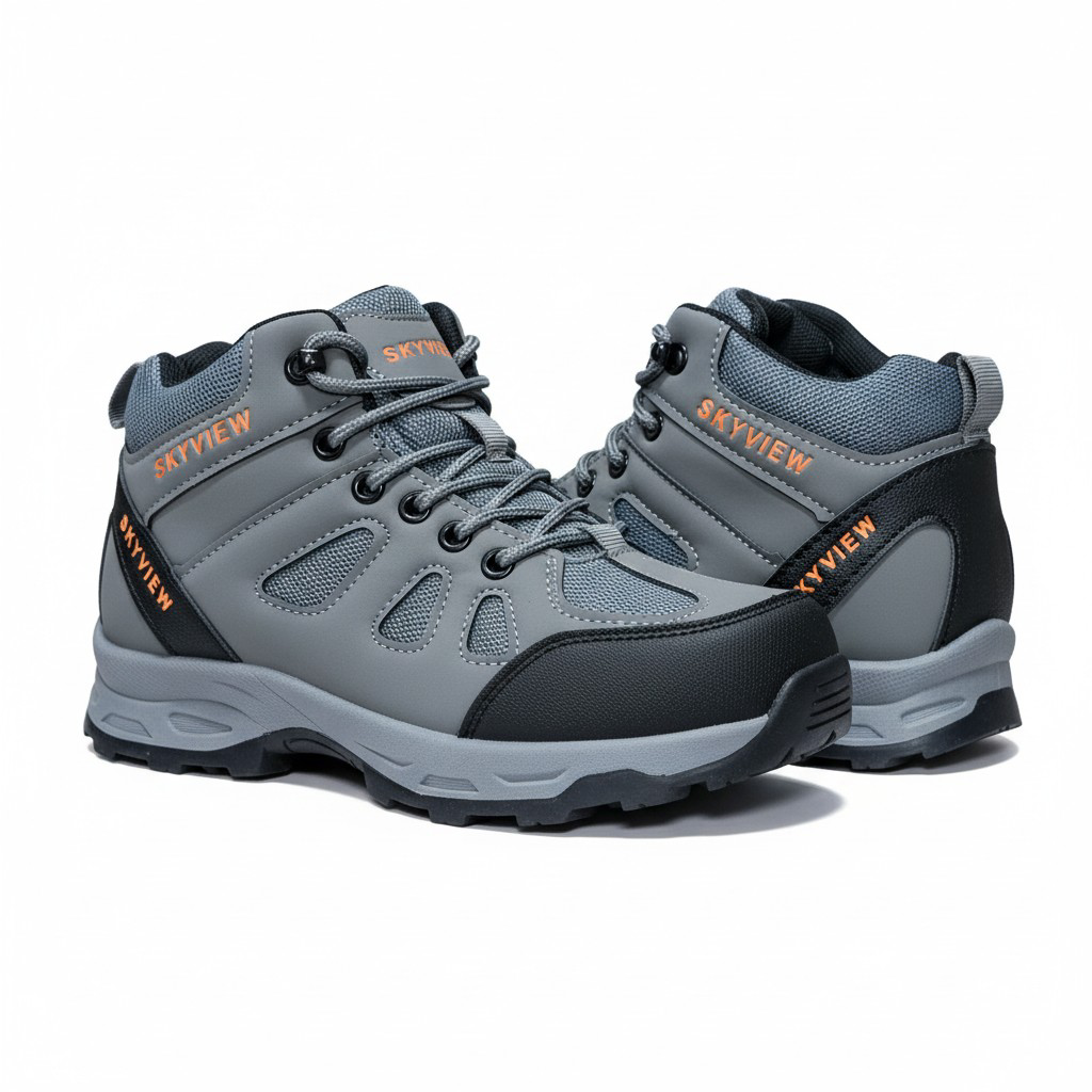Skyview Kids’ Lightweight Hiking Boots. Mid-Top Outdoor Adventure Boots,  Multi-Terrain High-Traction Trail Shoes.