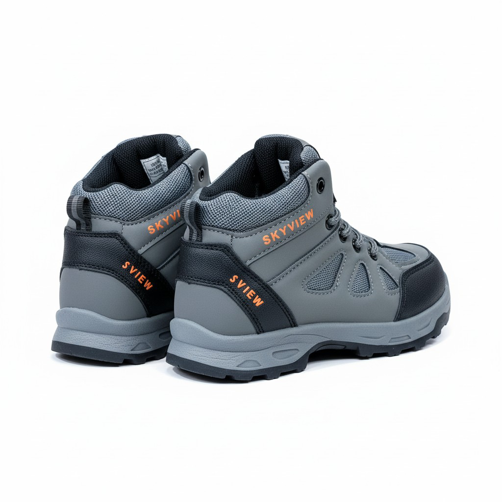 Skyview Kids’ Lightweight Hiking Boots. Mid-Top Outdoor Adventure Boots,  Multi-Terrain High-Traction Trail Shoes.