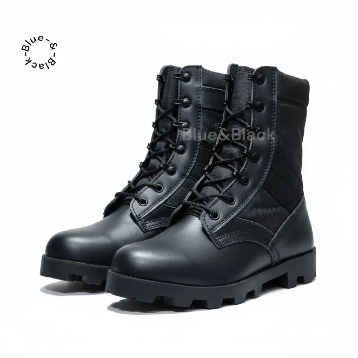 Siwar tactical Military Boots for Men and Women 8 Inches Black Combat Army Boots. Outdoor Hiking Boots