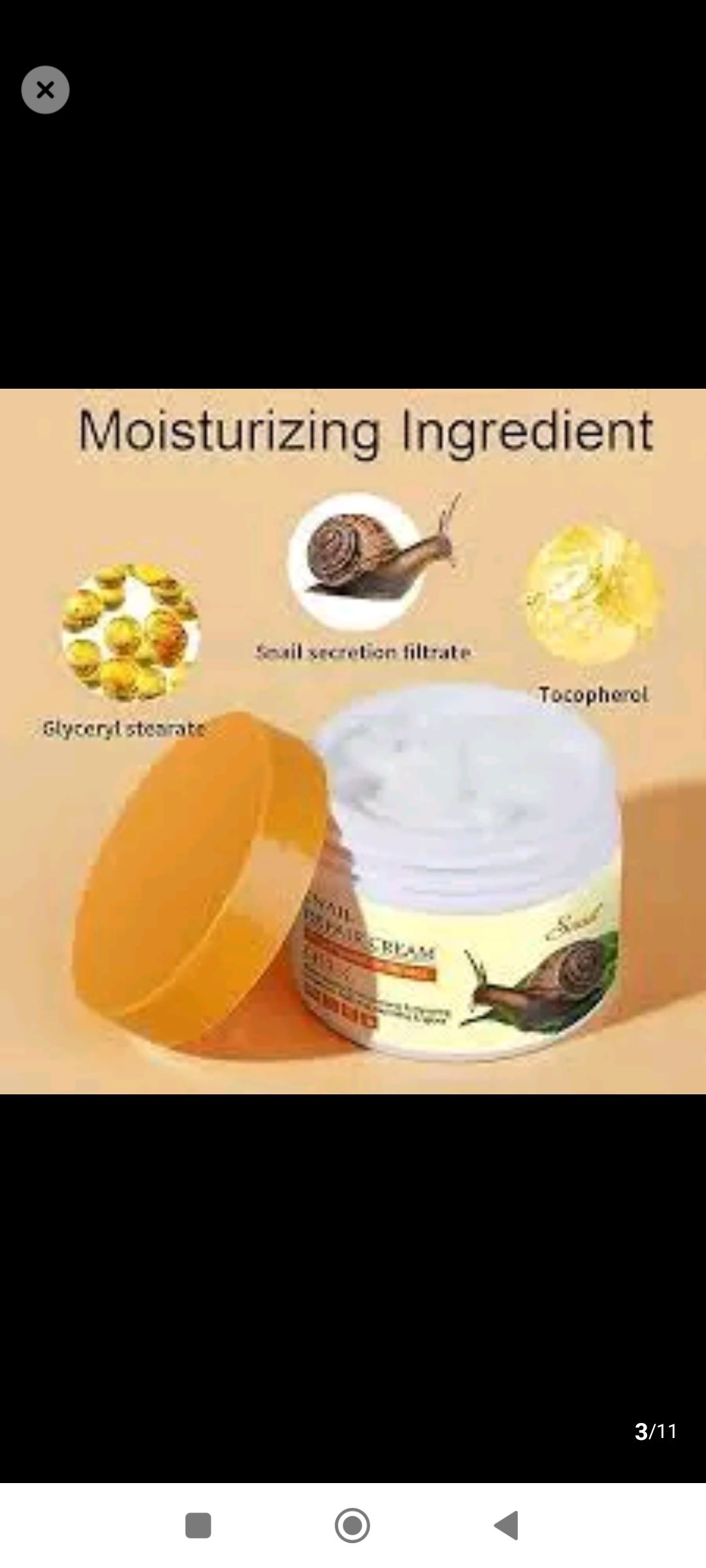 Original Fruit Of Wokali Snail Repairing Cream Anti-Aging Sunburn Scars Spots as shown in the photo Yellow, 115g