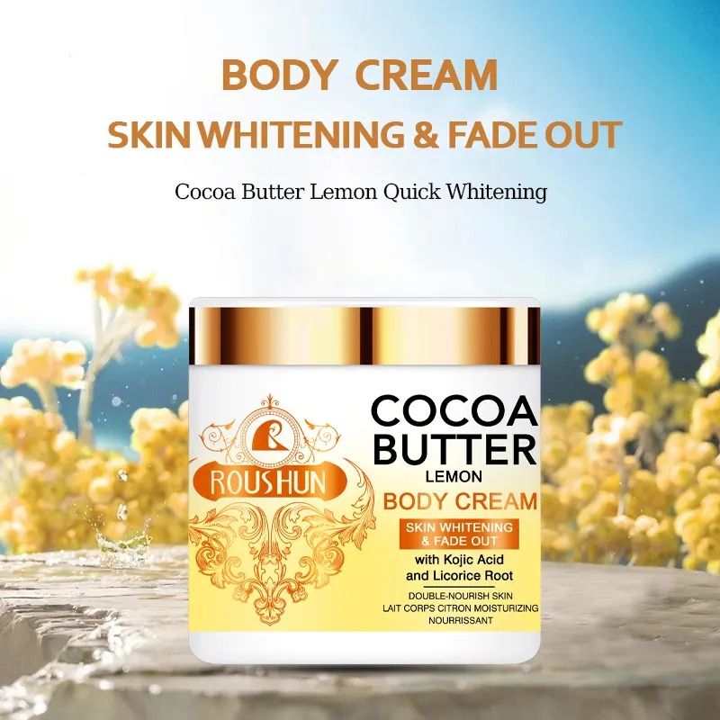 ROUSHUN Cocoa Butter Body Cream Cocoa Butter and Lemon Body Lotion Whitening Hand and Body Cream with Kojic Acid Whitening Lightening Cocoa Butter Skin Perfect Moisturizing Skin Care Body Cream 5