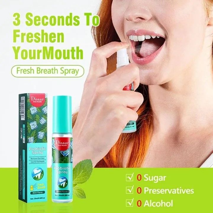 Disaar Mint Flavor Probiotic Mouth Spray Fresh Breath Oral Odor Freshener Portable Remove Bad Breaths Freshener