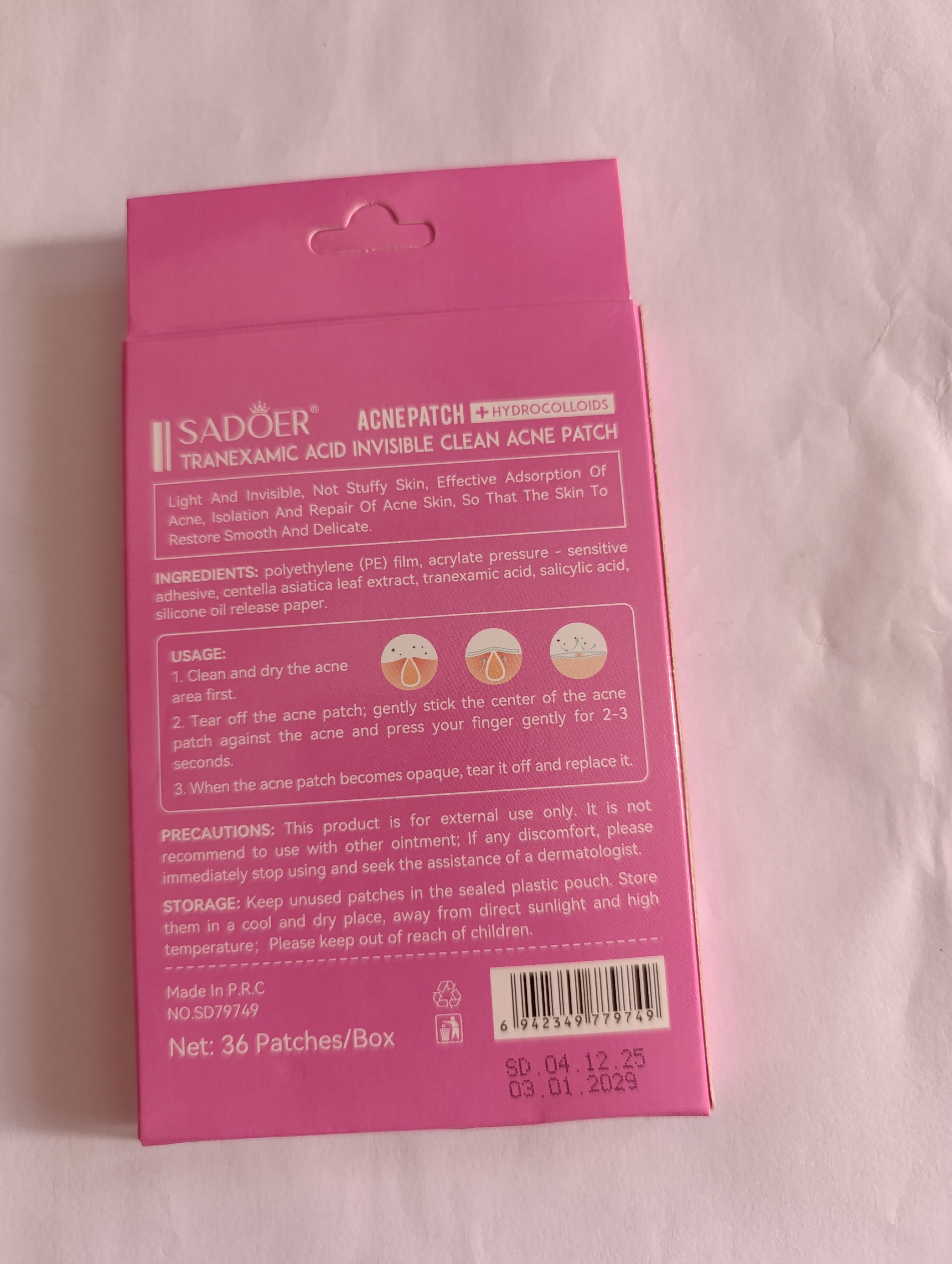 Acne Pimple Patches,Invisible Acne Patch Waterproof Daytime Zit Covers,Absorb Excess Oil & Protect from Picking,Pickel patches, Korean Skin Care Style Acne Cleansing Patch Skin Care Tools -SADOER -