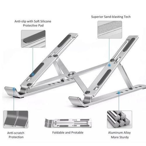 Portable Laptop Stand, Macbook Metallic In Material Foldable