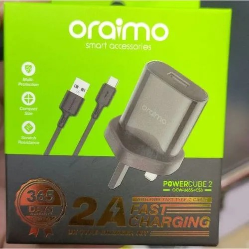 Oraimo TYPE-C FAST CHARGER - BLACK