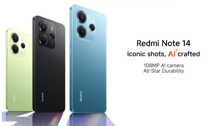 LATEST New XIAOMI Redmi Note 14 6GB+128GB 6.67" AMOLED 120Hz Display 108MP Camera 5500mAh Battery IP54 Dust and Splash resistant Fingerprint Unlock 33W