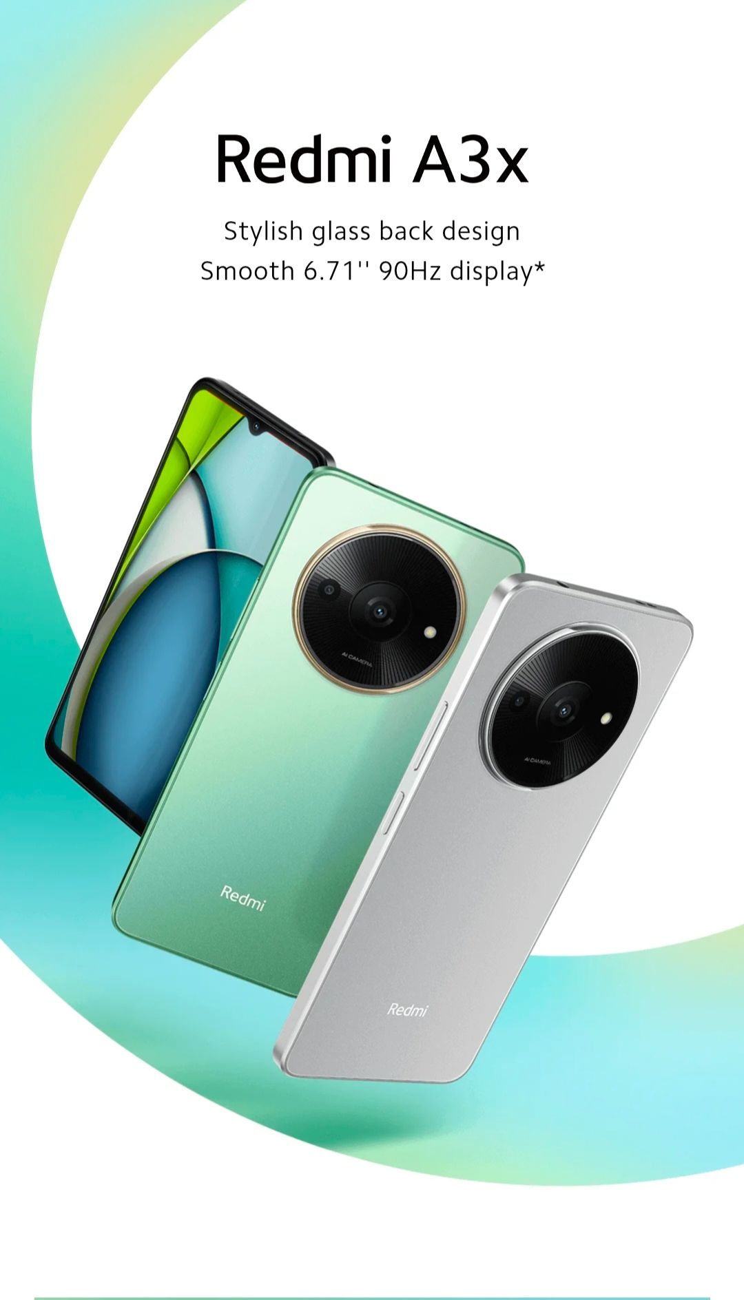 XIAOMI Redmi A3X 6.71" 64GB+3GB RAM 4G Network 5000mAh Battery 8MP AI Camera 10W Fast Charging Fingerprint Sensor Android 14