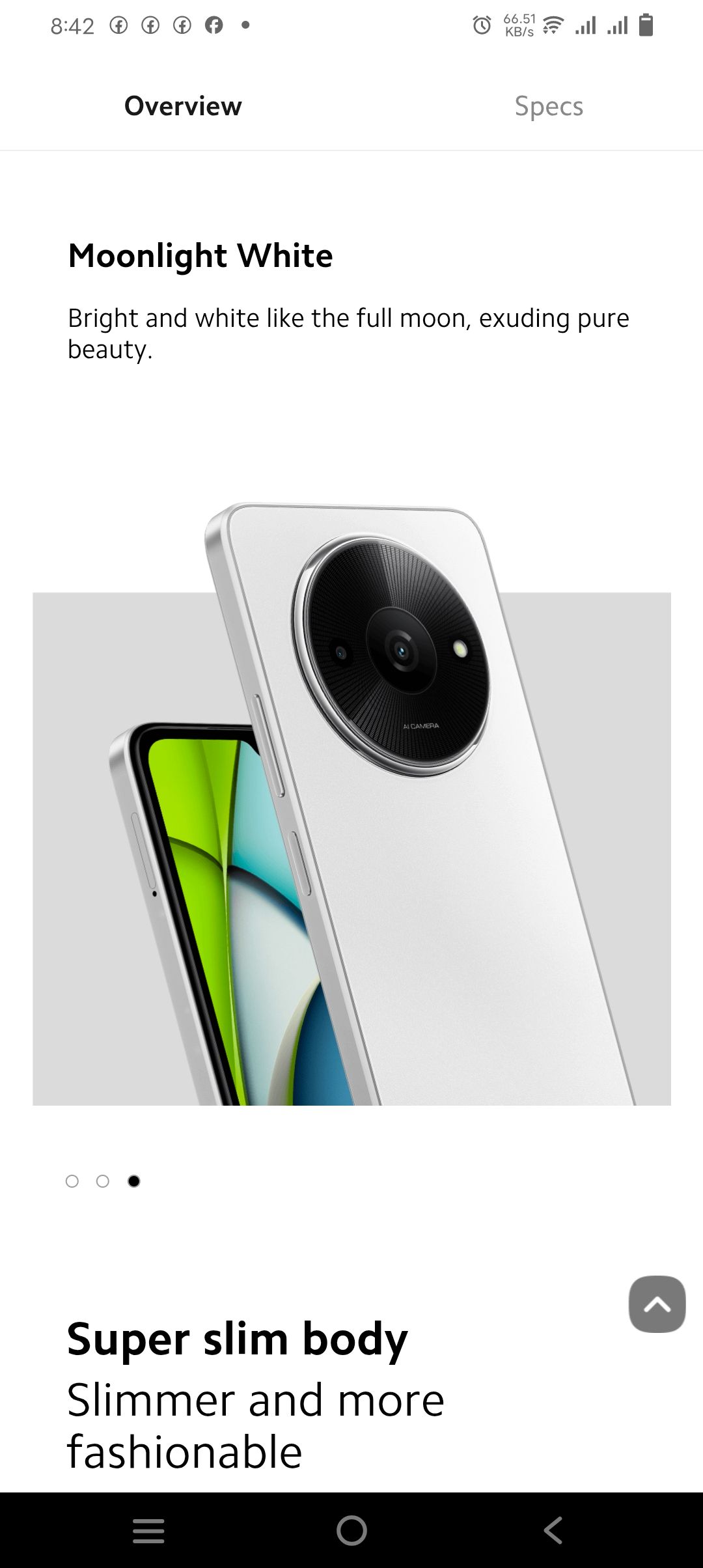 XIAOMI Redmi A3X 6.71" 64GB+3GB RAM 4G Network 5000mAh Battery 8MP AI Camera 10W Fast Charging Fingerprint Sensor Android 14