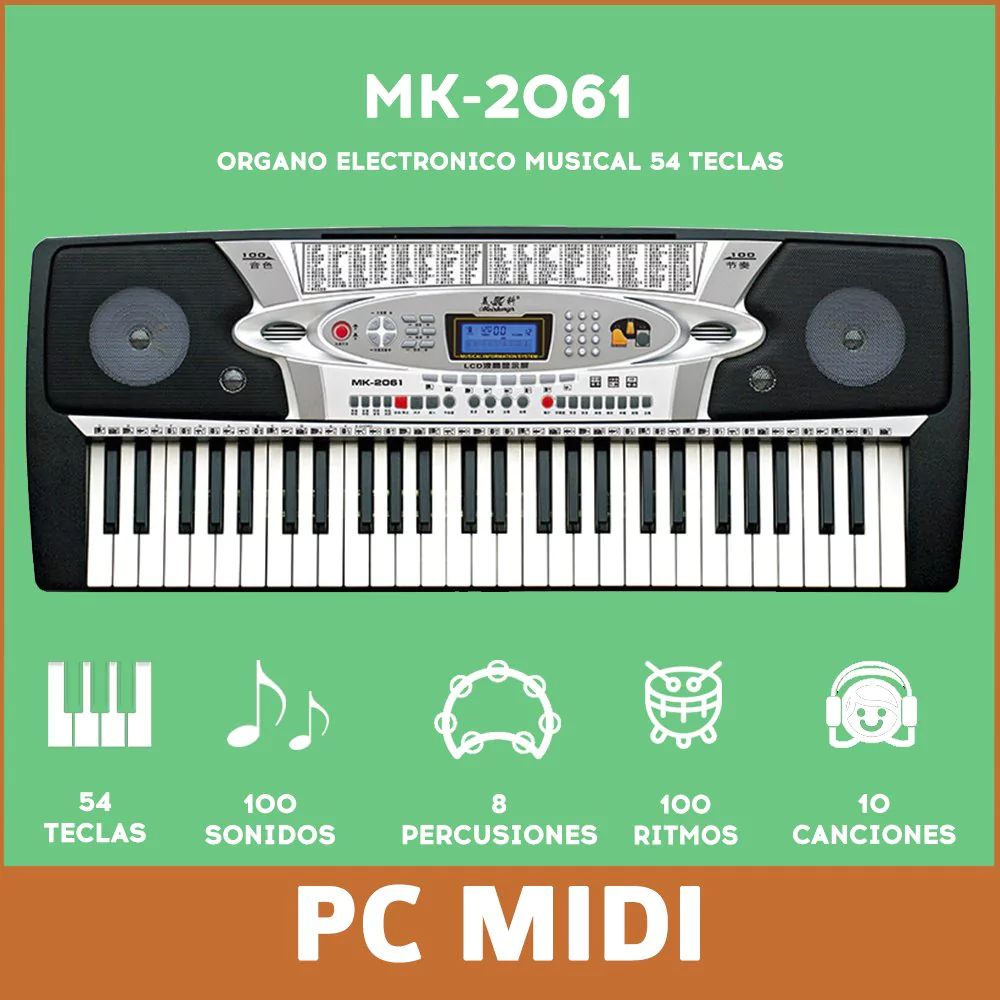54-Key Piano Keyboard with LCD Display (MK-2061)