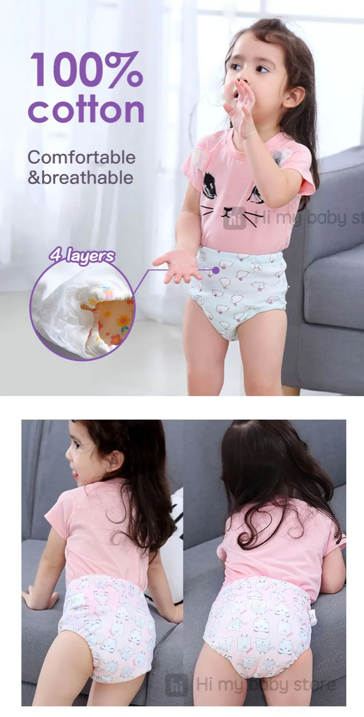 Baby Cotton Training Pants Panties Baby Pant Reusable Cloth Diaper Nappies Washable