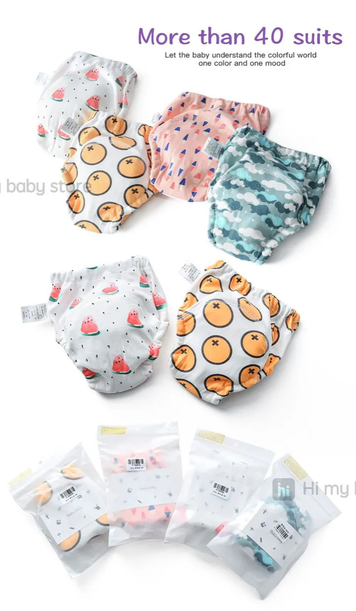 Baby Cotton Training Pants Panties Baby Pant Reusable Cloth Diaper Nappies Washable