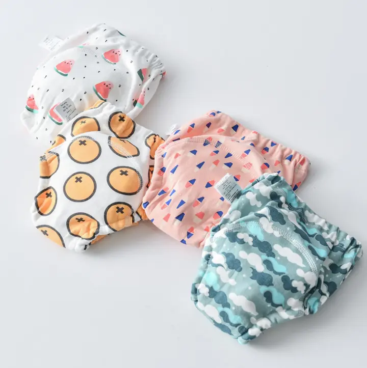 Baby Cotton Training Pants Panties Baby Pant Reusable Cloth Diaper Nappies Washable