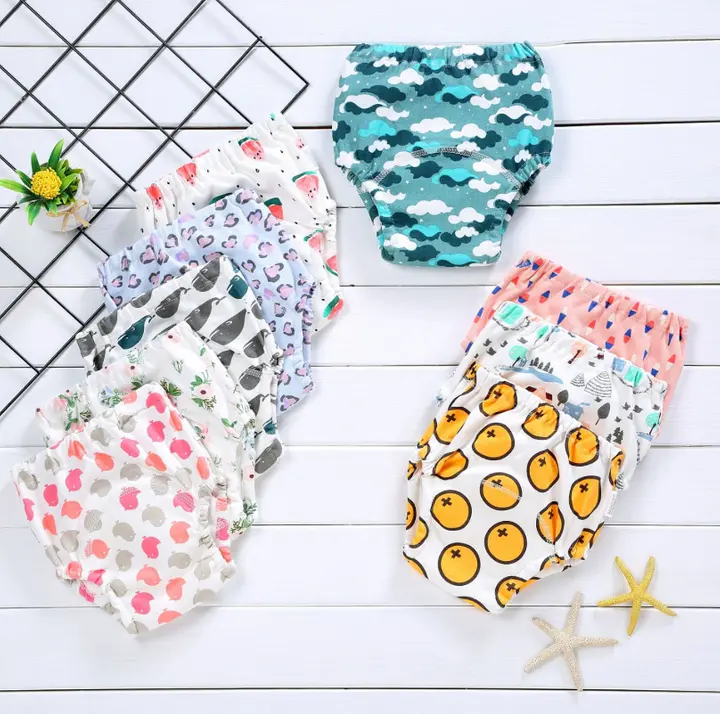 Baby Cotton Training Pants Panties Baby Pant Reusable Cloth Diaper Nappies Washable