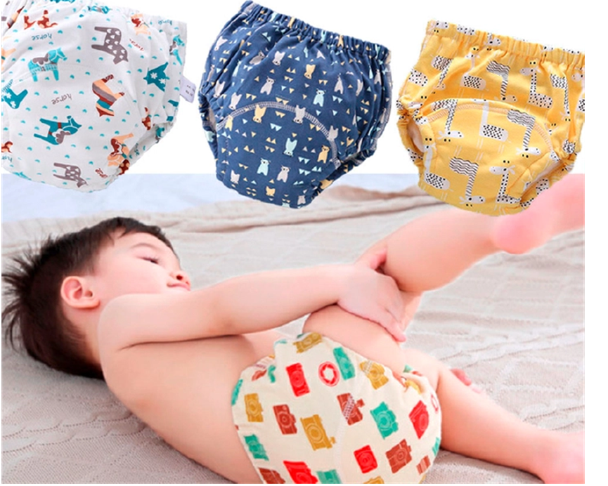 Baby Cotton Training Pants Panties Baby Pant Reusable Cloth Diaper Nappies Washable