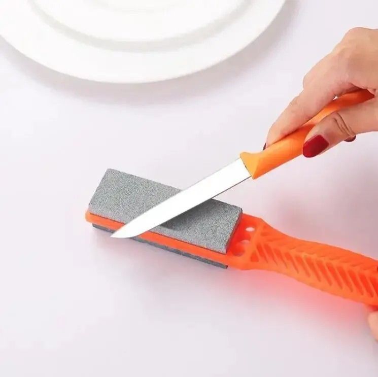 OFFER Double-sided Ultra-fine Knife Sharpener Household Kitchen Scissors Sharpening Oilstone Knife Grinder .