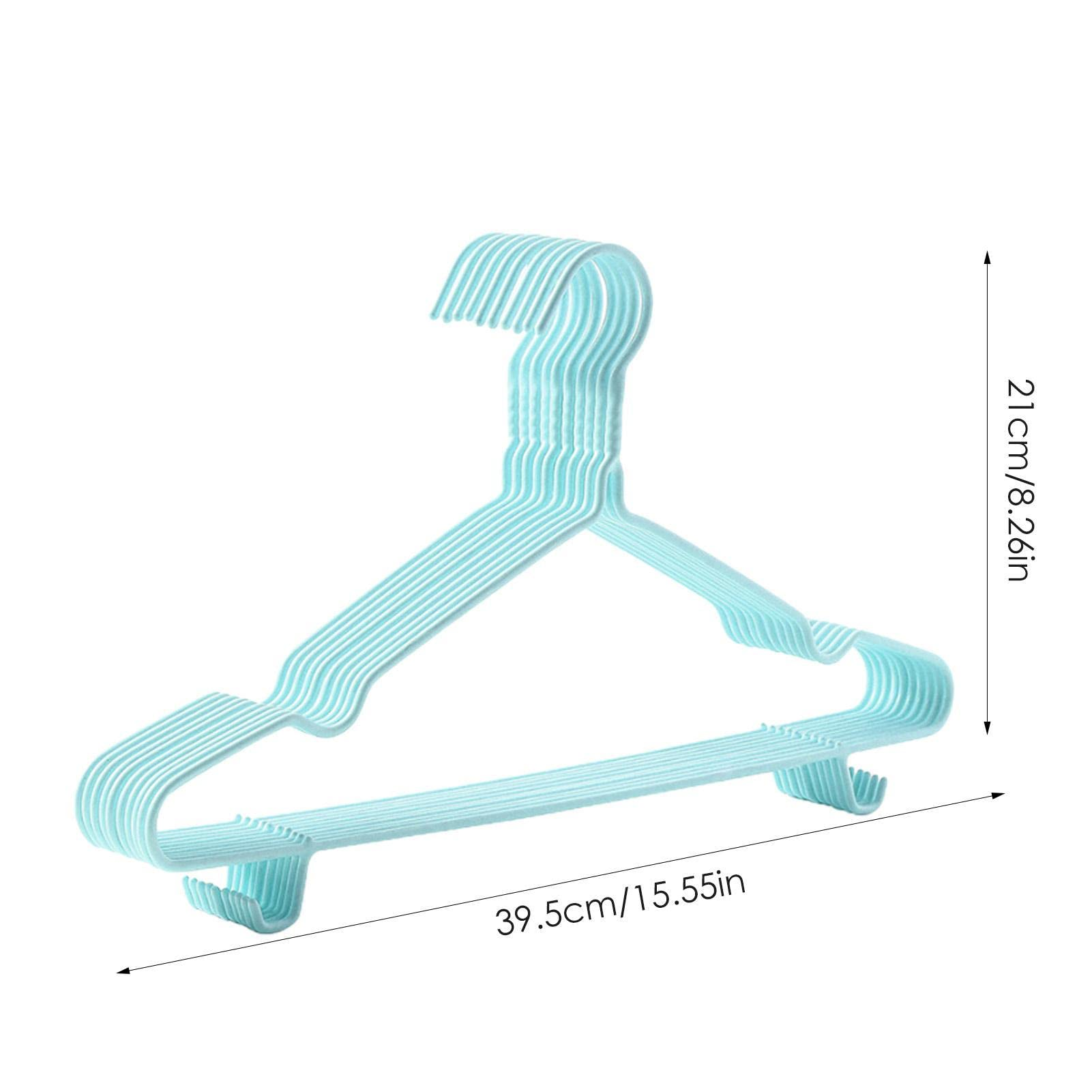 10pcs/Simple Steel with plastic coat Hanger with hooks hanger, Adult steel coated Drying hook Hanger, Trouser Rack Dry and wet daily hook hanger